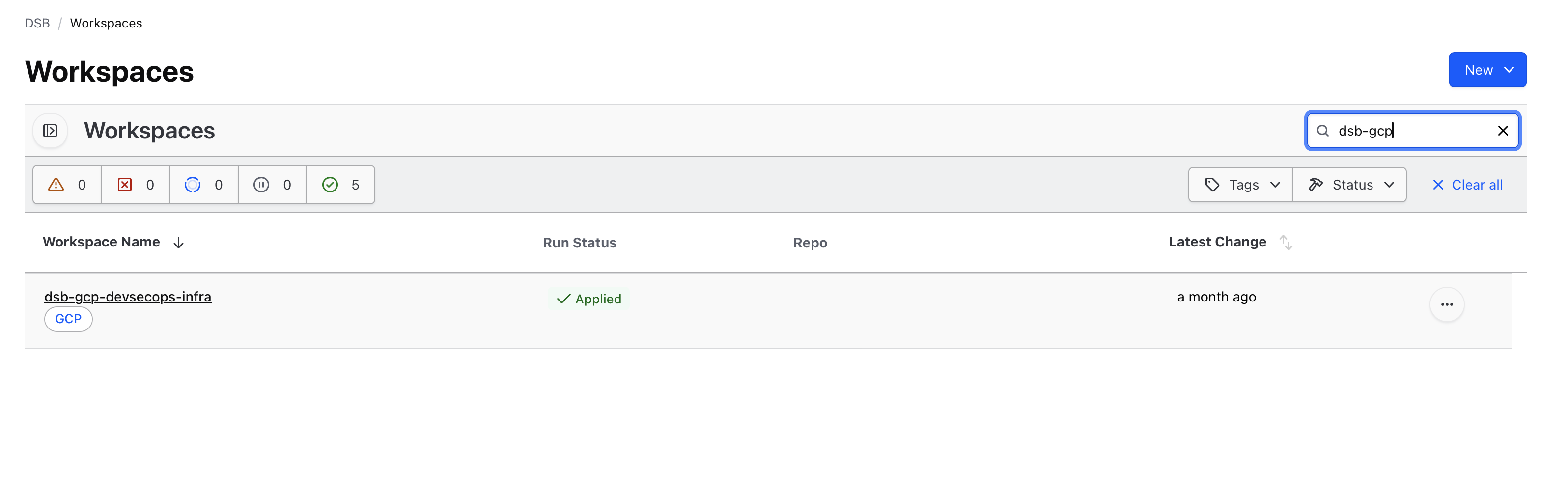 Terraform Cloud Dashboard