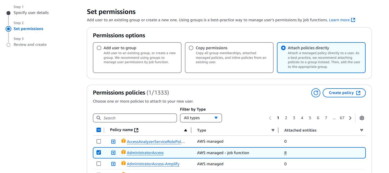 Attach Policies Directly